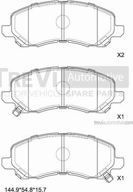 Trevi Automotive PF1194 - Brake Pad Set, disc brake autospares.lv