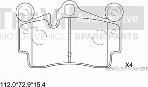 Trevi Automotive PF1197 - Brake Pad Set, disc brake autospares.lv