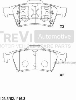 Trevi Automotive PF1158 - Brake Pad Set, disc brake autospares.lv