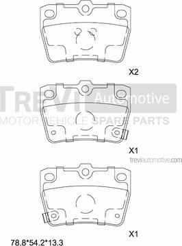 Trevi Automotive PF1153 - Brake Pad Set, disc brake autospares.lv