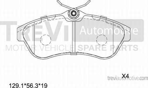 Trevi Automotive PF1160 - Brake Pad Set, disc brake autospares.lv