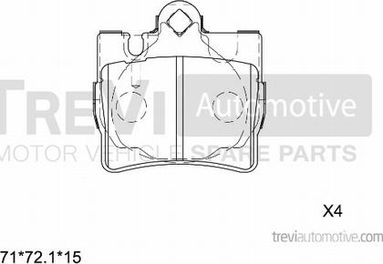 Trevi Automotive PF1103 - Brake Pad Set, disc brake autospares.lv