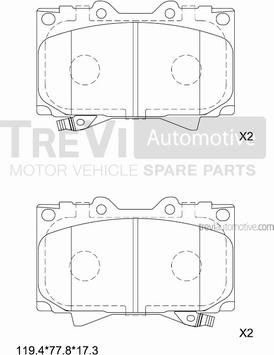 Trevi Automotive PF1111 - Brake Pad Set, disc brake autospares.lv