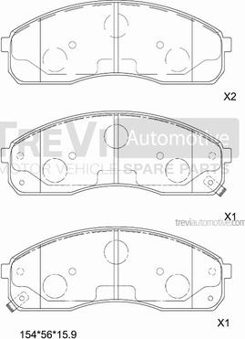 Trevi Automotive PF1181 - Brake Pad Set, disc brake autospares.lv