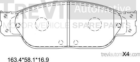 Trevi Automotive PF1130 - Brake Pad Set, disc brake autospares.lv