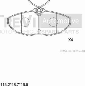 Trevi Automotive PF1131 - Brake Pad Set, disc brake autospares.lv