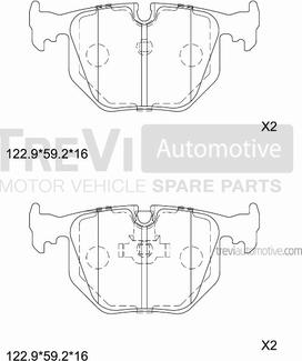 Trevi Automotive PF1129 - Brake Pad Set, disc brake autospares.lv