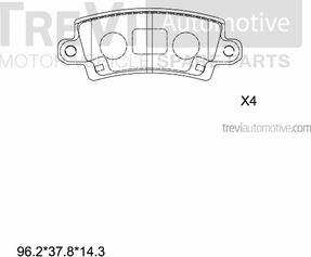 Trevi Automotive PF1173 - Brake Pad Set, disc brake autospares.lv