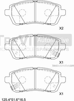 Trevi Automotive PF1390 - Brake Pad Set, disc brake autospares.lv