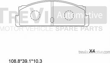 Trevi Automotive PF1345 - Brake Pad Set, disc brake autospares.lv