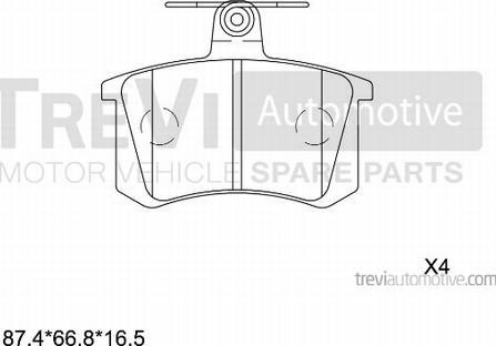 Trevi Automotive PF1347 - Brake Pad Set, disc brake autospares.lv