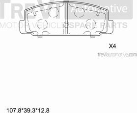 Trevi Automotive PF1356 - Brake Pad Set, disc brake autospares.lv