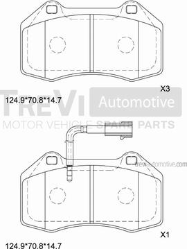 Trevi Automotive PF1363 - Brake Pad Set, disc brake autospares.lv