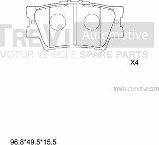 Trevi Automotive PF1302 - Brake Pad Set, disc brake autospares.lv