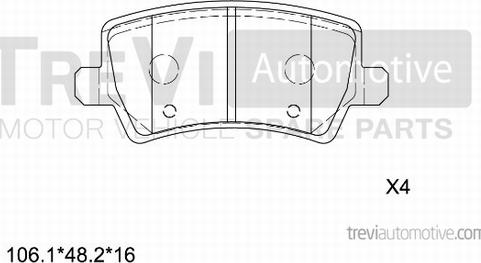 Trevi Automotive PF1311 - Brake Pad Set, disc brake autospares.lv