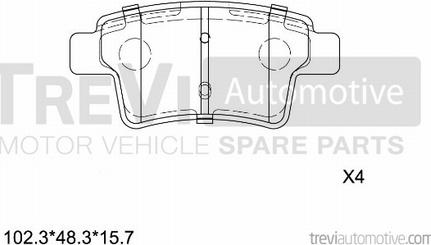 Trevi Automotive PF1333 - Brake Pad Set, disc brake autospares.lv