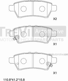 Trevi Automotive PF1296 - Brake Pad Set, disc brake autospares.lv