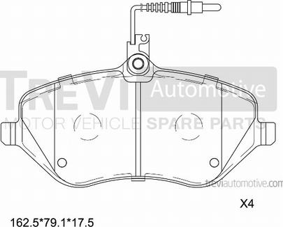 Trevi Automotive PF1240 - Brake Pad Set, disc brake autospares.lv