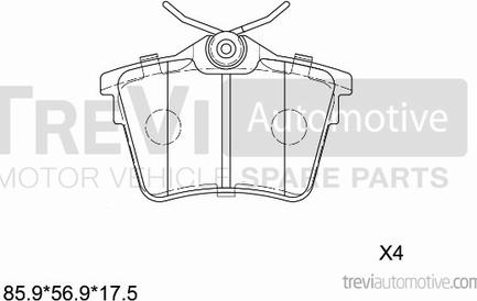 Trevi Automotive PF1241 - Brake Pad Set, disc brake autospares.lv