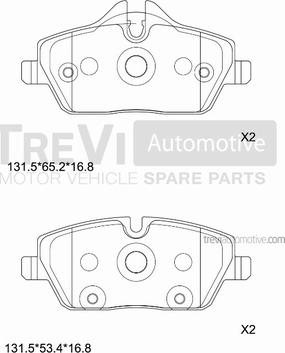 Trevi Automotive PF1248 - Brake Pad Set, disc brake autospares.lv