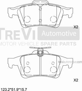 Trevi Automotive PF1255 - Brake Pad Set, disc brake autospares.lv