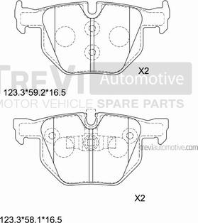 Trevi Automotive PF1269 - Brake Pad Set, disc brake autospares.lv