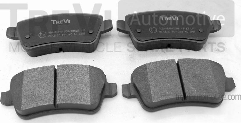 Trevi Automotive PF1265 - Brake Pad Set, disc brake autospares.lv