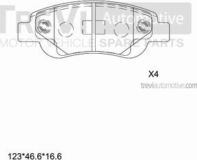 Trevi Automotive PF1261 - Brake Pad Set, disc brake autospares.lv