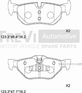 Trevi Automotive PF1268 - Brake Pad Set, disc brake autospares.lv