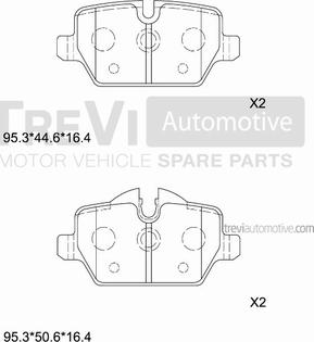 Trevi Automotive PF1267 - Brake Pad Set, disc brake autospares.lv