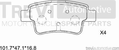 Trevi Automotive PF1284 - Brake Pad Set, disc brake autospares.lv