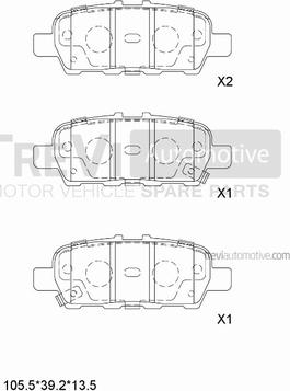 Trevi Automotive PF1226 - Brake Pad Set, disc brake autospares.lv