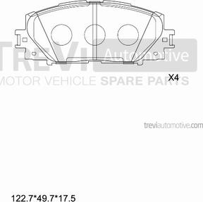 Trevi Automotive PF1274 - Brake Pad Set, disc brake autospares.lv