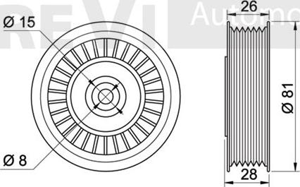 Trevi Automotive TA1940 - Pulley, v-ribbed belt autospares.lv