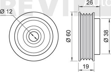 Trevi Automotive TA1669 - Pulley, v-ribbed belt autospares.lv