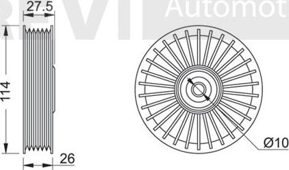 Trevi Automotive TA1194 - Pulley, v-ribbed belt autospares.lv