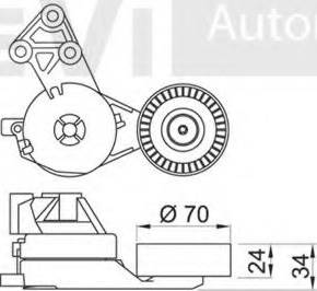 Trevi Automotive TA1171 - Belt Tensioner, v-ribbed belt autospares.lv