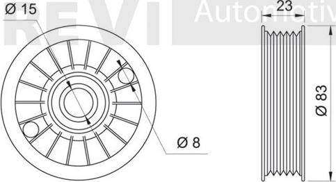 Trevi Automotive TA1177 - Pulley, v-ribbed belt autospares.lv