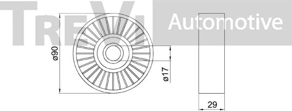 Trevi Automotive TA1349 - Pulley, v-ribbed belt autospares.lv