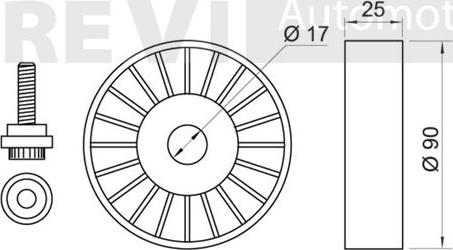 Trevi Automotive TA1203 - Pulley, v-ribbed belt autospares.lv