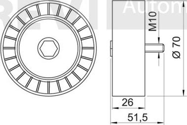 Trevi Automotive TA1744 - Pulley, v-ribbed belt autospares.lv