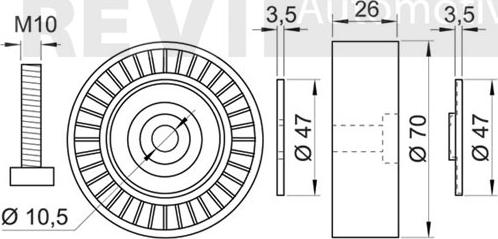 Trevi Automotive TA1769 - Pulley, v-ribbed belt autospares.lv