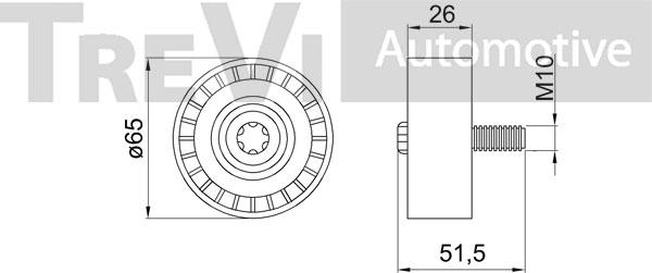 Trevi Automotive TA2173 - Pulley, v-ribbed belt autospares.lv