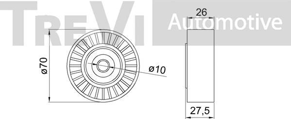 Trevi Automotive TA2255 - Pulley, v-ribbed belt autospares.lv