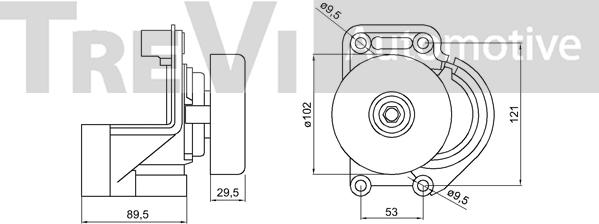 Trevi Automotive TA2215 - Belt Tensioner, v-ribbed belt autospares.lv