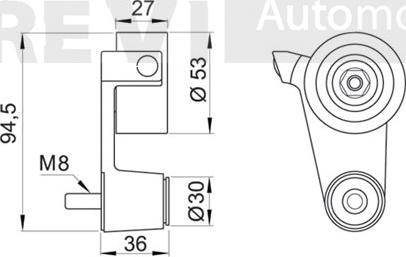 Trevi Automotive TD1158 - Tensioner Pulley, timing belt autospares.lv