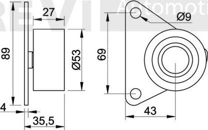 Trevi Automotive TD1160 - Deflection / Guide Pulley, timing belt autospares.lv