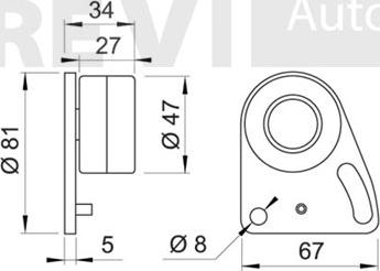 Trevi Automotive TD1180 - Tensioner Pulley, timing belt autospares.lv