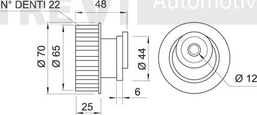 Trevi Automotive TD1129 - Tensioner Pulley, timing belt autospares.lv