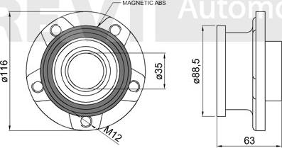 Trevi Automotive WB1604 - Wheel hub, bearing Kit autospares.lv